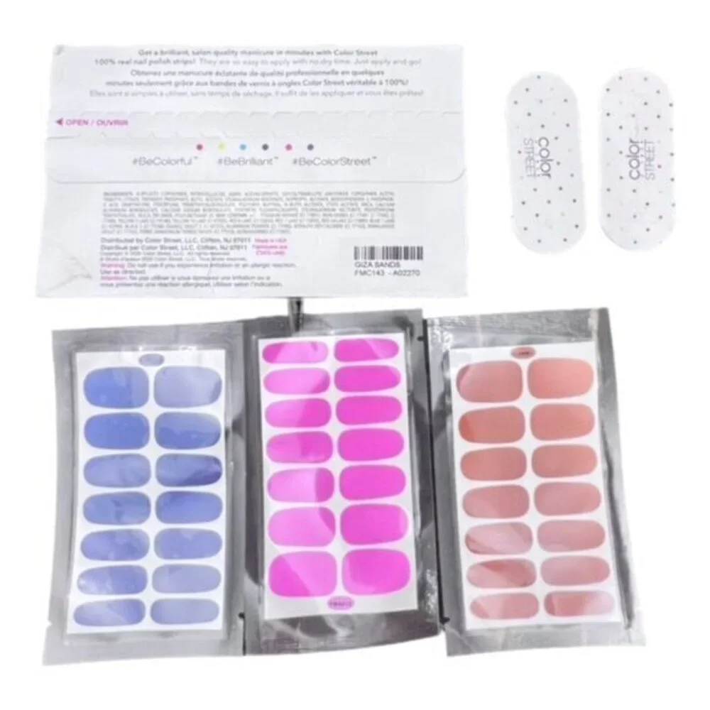 Lot of 4 Press On Nail Packs Color Street + 2 Nail Boards NEW Gift‎ Nail Set